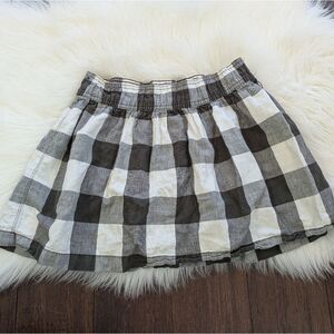 Abercrombie & Fitch Vintage y2k Mini Skirt Plaid Pull on White/Gray S Small